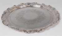 Lot 1118 - A late Victorian silver salver, having a...