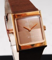Lot 1271 - A ladies Omega Deville gold plated wristwatch,...