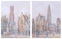 Lot 1485 - Henry Thomas Schafer - Pair; Bruges in Belgium...