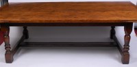 Lot 1535 - A joined oak drawleaf refectory table in the...