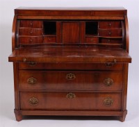 Lot 1570 - A circa 1800 Dutch continental walnut cylinder...