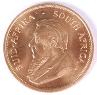 Lot 111 - South Africa, 1973, gold krugerrand, obv....