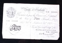 Lot 180 - Great Britain, Bank of England five pound note...