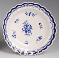 Lot 682 - A first period Worcester tea plate, having a...