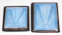 Lot 726 - A ladies silver and guilloche enamel powder...