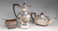 Lot 730 - A Regency style silver four piece tea and...
