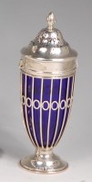 Lot 732 - A George V silver pedestal sugar caster,...