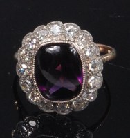 Lot 765 - A yellow gold, amethyst and diamond set dress...