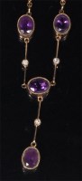 Lot 772 - An Edwardian 9ct gold, amethyst and diamond...