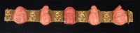 Lot 789 - A Far Eastern yellow gold and coral set...