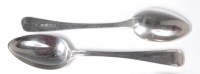 Lot 723 - A set of six late Georgian silver dessert...