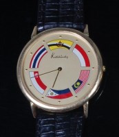 Lot 751 - A gents Kutchinsky 18ct gold cased wristwatch,...