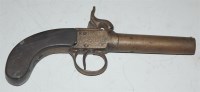 Lot 517 - A 19th century percussion box lock pistol,...