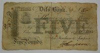 Lot 206 - Great Britain, Diss Bank five pound note for...