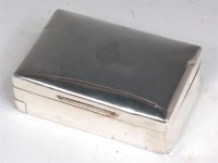 Lot 297 - A Geo. V. silver table cigarette box of plain...