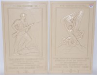 Lot 452 - A WW II moulded plastic wall plaque depicting...