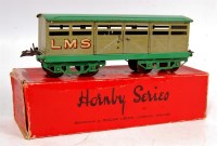 Lot 329 - Hornby 1934-5 LMS No. 2 cattle truck, green...