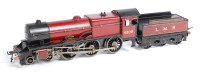 Lot 393 - Bassett-Lowke maroon lithographed LMS 12v DC 4-...