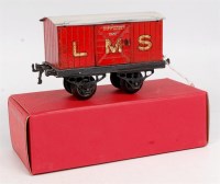 Lot 422 - Hornby 1928-9 LMS Red Gunpowder Van, black...