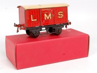 Lot 424 - Hornby 1930-1 LMS red gunpowder van, black...
