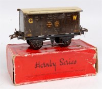 Lot 428 - Hornby 1937-41 GW No.0 Fish Van, black...