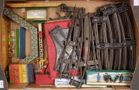 Lot 446 - A large tray of Hornby prewar accessories...