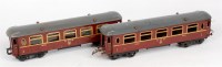 Lot 489 - 2x Hornby 1931-41 LMS saloon coaches, one...
