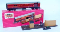 Lot 636 - A Hornby Dublo 2 rail 2400 TPO mail van set...