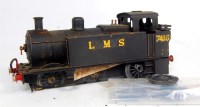 Lot 396 - Unidentified black LMS 0-6-0 live steam tank...