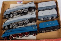 Lot 718 - 3 Hornby class A4 engines and tenders 'Silver...