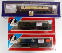 Lot 723 - 3 Lima diesel locomotives BR green and BR blue...