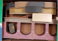 Lot 968 - 2 trays containing plastic, card and wooden...