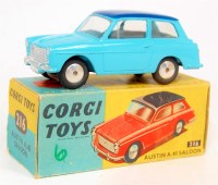 Lot 1628 - Corgi Toys No.216 Austin A40 Saloon, blue body...
