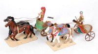 Lot 1436 - 2 white metal kit built Horse and Chariot...