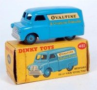 Lot 1975 - Dinky Toys, 481 Bedford Ovaltine van, blue...