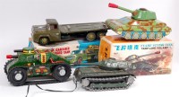 Lot 3167 - Collection of 4 Military Tinplate vehicles to...