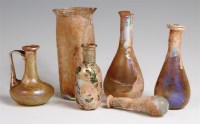 Lot 92 - Six pieces of small Roman iridescent glass, to...
