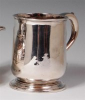 Lot 114 - A George I silver tankard, of barrel shape,...
