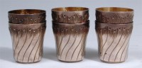 Lot 149 - A set of six Continental silver spirit...