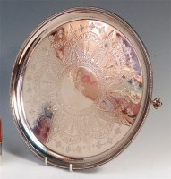 Lot 168 - A Victorian silver salver, having a raised...