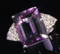 Lot 188 - A contemporary white gold amethyst and diamond...