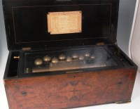 Lot 281 - A late 19th century Swiss walnut cased music...