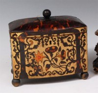 Lot 293 - A Regency tortoiseshell and brass inlaid tea...