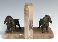 Lot 298 - A pair of alabaster and bronzed metal...