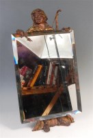 Lot 303 - A circa 1900 Austrian bronze easel mirror, in...