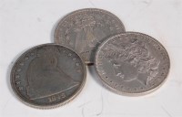 Lot 304 - Ten various 19th century United States silver...