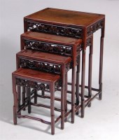 Lot 325 - A Chinese 'rosewood' quartetto nest of...
