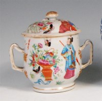 Lot 333 - A Chinese famille rose pomade pot and cover,...
