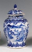 Lot 334 - A Chinese export baluster form vase and cover,...