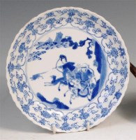 Lot 346 - A Chinese Kangxi period plate, underglaze blue...